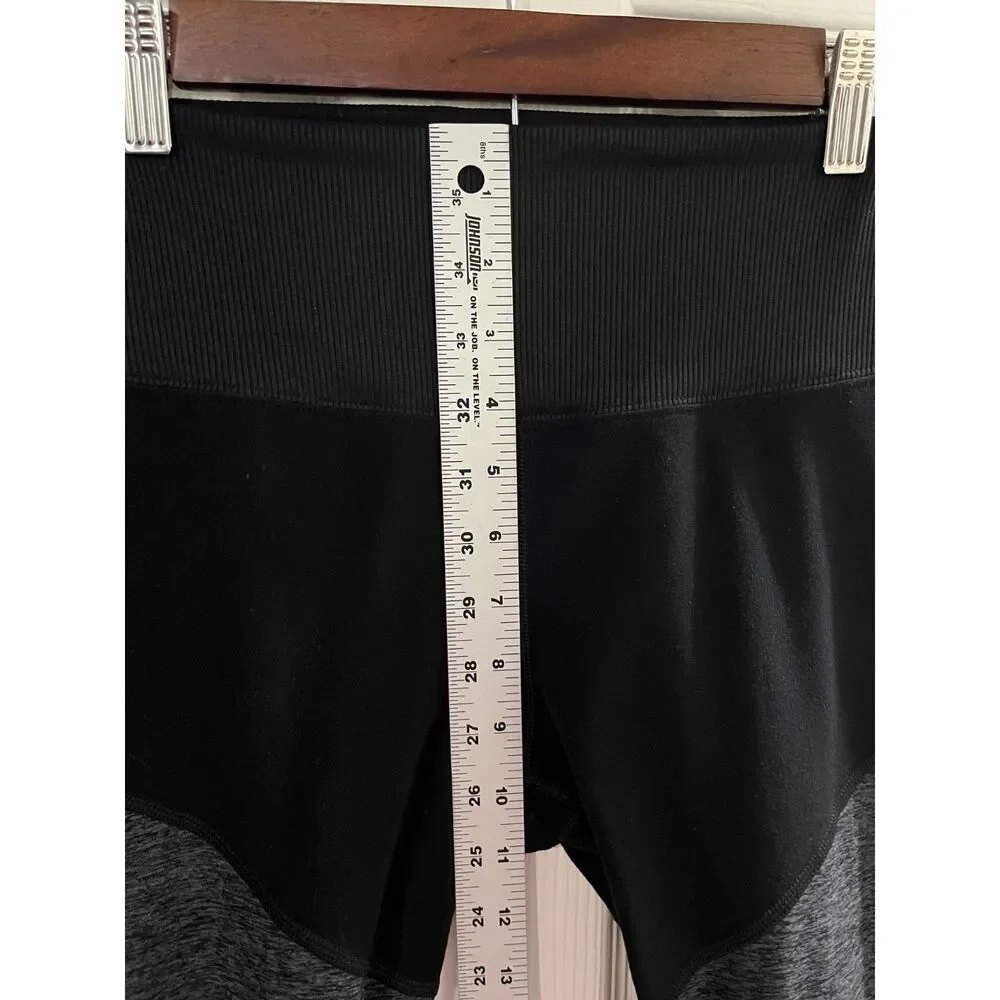 Alo Yoga Sheila Alosoft 7/8 Leggings Size Small Black Gray Activewear Pilates